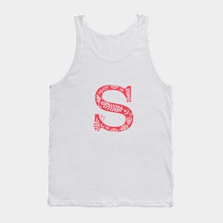 Letter S Red Pink Tank Top